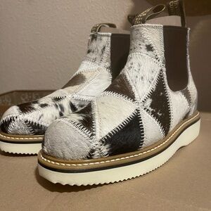 Patchwork Leather Chelsea Boots